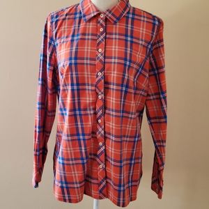 Talbots plaid button down size large